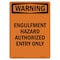 Signmission OSHA Warning Sign, 14" H, 10" W, Rigid Plastic, Engulfment Hazard Authorized Entry Only, Portrait OS-WS-P-1014-V-13164 - alternate 1